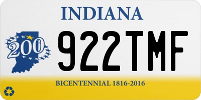 IN license plate 922TMF