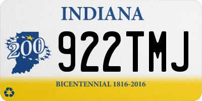 IN license plate 922TMJ