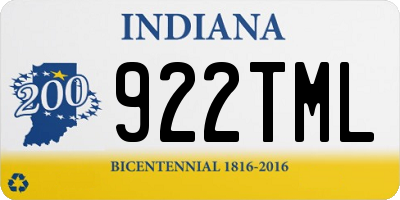 IN license plate 922TML