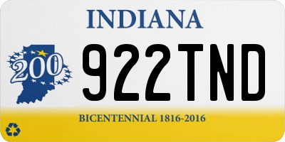 IN license plate 922TND