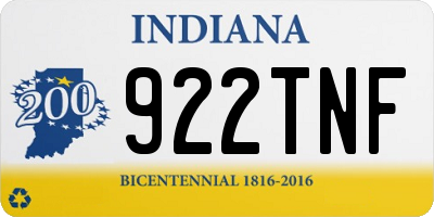 IN license plate 922TNF