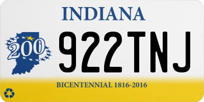 IN license plate 922TNJ