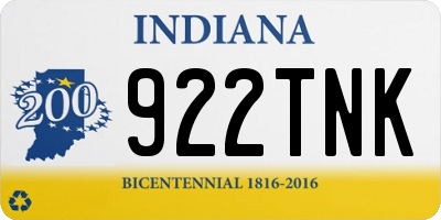 IN license plate 922TNK