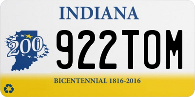 IN license plate 922TOM