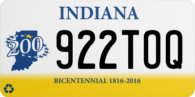 IN license plate 922TOQ
