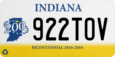 IN license plate 922TOV