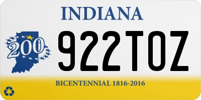 IN license plate 922TOZ