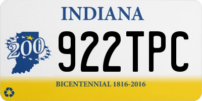 IN license plate 922TPC