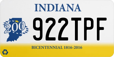 IN license plate 922TPF