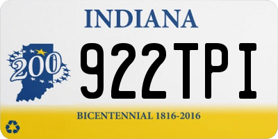 IN license plate 922TPI
