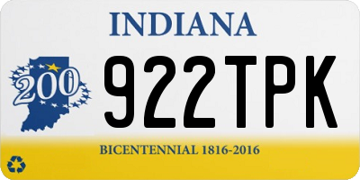 IN license plate 922TPK