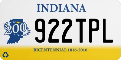 IN license plate 922TPL