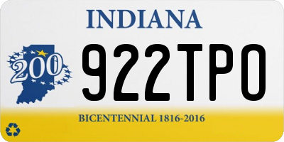 IN license plate 922TPO