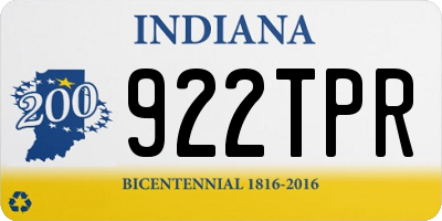 IN license plate 922TPR