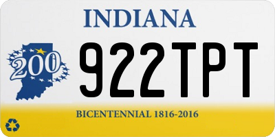 IN license plate 922TPT