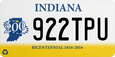 IN license plate 922TPU