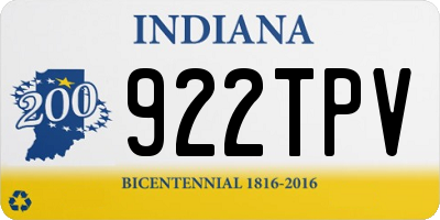 IN license plate 922TPV