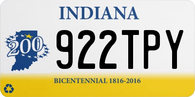 IN license plate 922TPY