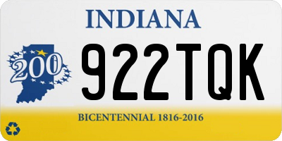 IN license plate 922TQK
