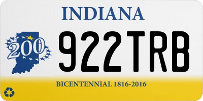 IN license plate 922TRB