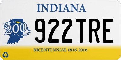 IN license plate 922TRE