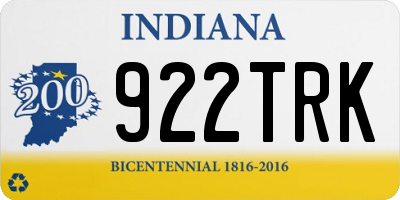 IN license plate 922TRK