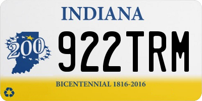 IN license plate 922TRM