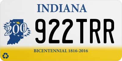 IN license plate 922TRR