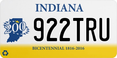 IN license plate 922TRU