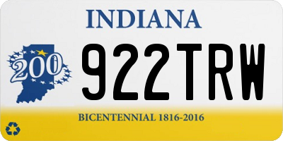 IN license plate 922TRW