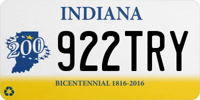 IN license plate 922TRY