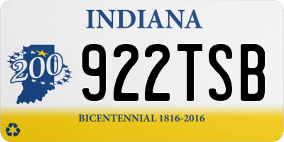 IN license plate 922TSB