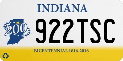 IN license plate 922TSC