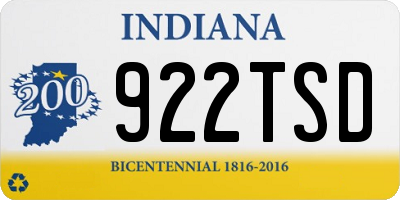 IN license plate 922TSD
