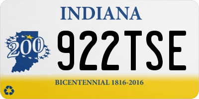 IN license plate 922TSE
