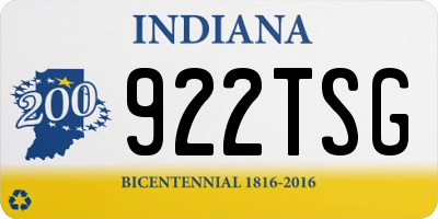 IN license plate 922TSG