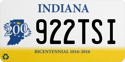 IN license plate 922TSI