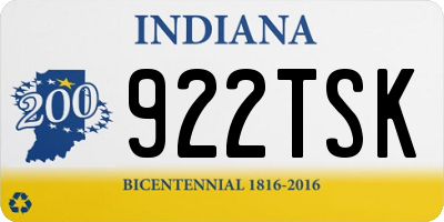 IN license plate 922TSK
