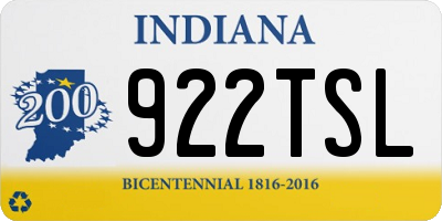 IN license plate 922TSL