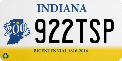 IN license plate 922TSP