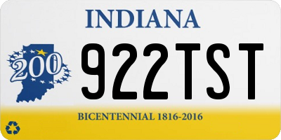 IN license plate 922TST