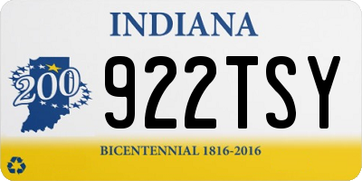 IN license plate 922TSY