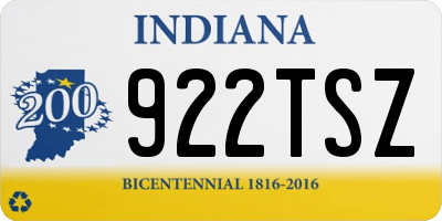 IN license plate 922TSZ
