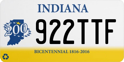 IN license plate 922TTF
