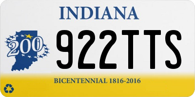 IN license plate 922TTS