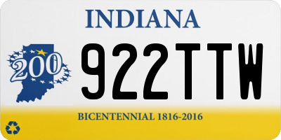 IN license plate 922TTW