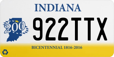 IN license plate 922TTX