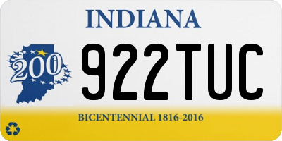 IN license plate 922TUC