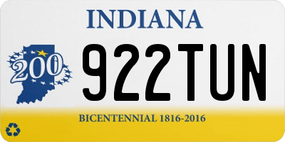 IN license plate 922TUN