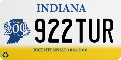 IN license plate 922TUR